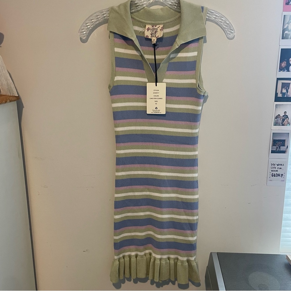 NWT Hippie Rose Striped Polo Dress